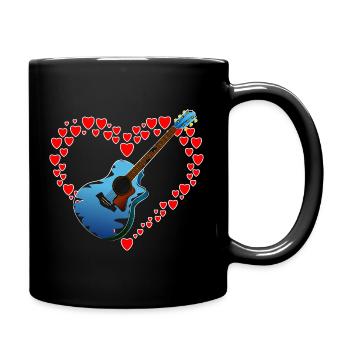 Cœur à la guitare - Mug uni - noir - Droite