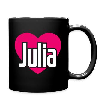 J’aime Julia Coeur rose J’aime Julia - Mug uni - noir - Droite