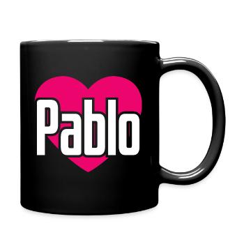 I Love Pablo Pinkes Herz Ich liebe Pablo - Tasse einfarbig - Schwarz - Rechts