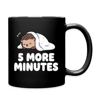 5 more minutes sleep hedgehog - Full Colour Mug - black - Right