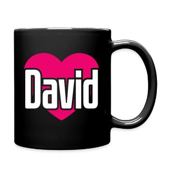 I Love David Pink Heart I Love David - Full Colour Mug - black - Right
