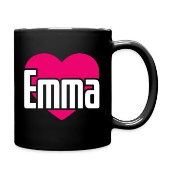 J’aime Emma Coeur rose J’aime Emma - Mug uni - noir - Droite