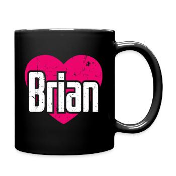 I Love Brian Pink Heart I Love Brian - Full Colour Mug - black - Right
