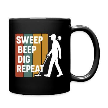 Balayage Bip Creuser Répéter Détection de métaux Fun - Mug uni - noir - Droite