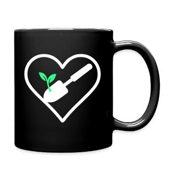 Herzgartenbau – Naturliebhaber-Design - Tasse einfarbig - Schwarz - Rechts