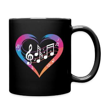 Cœur coloré avec des notes de musique pour les amateurs de musique - Mug uni - noir - Droite