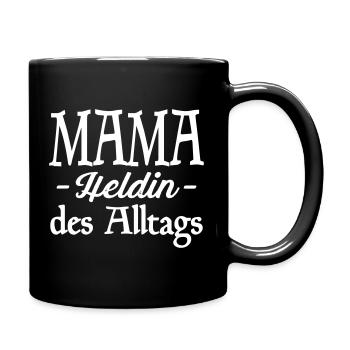 Beste Mama Heldin Starke Mutter Geschenk lustig - Tasse einfarbig - Schwarz - Rechts
