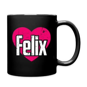 I Love Felix Pinkes Herz Ich liebe Felix - Tasse einfarbig - Schwarz - Rechts