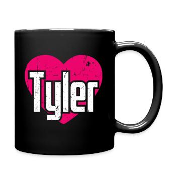 I Love Tyler Pink Heart I Love Tyler - Full Colour Mug - black - Right