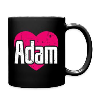 I Love Adam Pink Heart I Love Adam - Full Colour Mug - black - Right