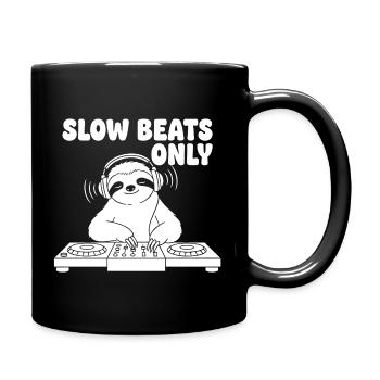 Slow Beats Sloth DJ - Tasse einfarbig - Schwarz - Rechts