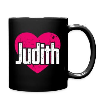 I Love Judith Pinkes Herz Ich liebe Judith - Tasse einfarbig - Schwarz - Rechts