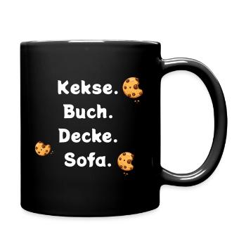 Biscuits. Book. Ceiling. Sofa. - Full Colour Mug - black - Right