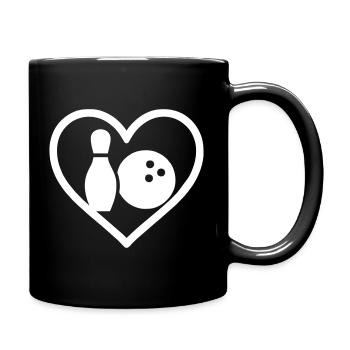 Heart Bowling Bowling Ball Sportgeschenk - Tasse einfarbig - Schwarz - Rechts