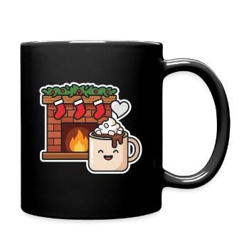 Chocomel warm by the fire cheerful - Full Colour Mug - black - Right