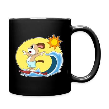 Été de surf sur planche de surf pour chiens - Mug uni - noir - Droite