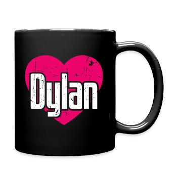 I Love Dylan Pinkes Herz Ich liebe Dylan - Tasse einfarbig - Schwarz - Rechts