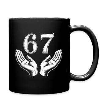 Funny 67 Meme Hands Gen Alpha Humor - Full Colour Mug - black - Right