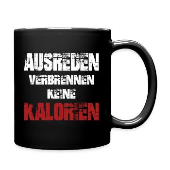 Joggen Geschenk Jogger Laufsport Sport Fitness - Tasse einfarbig - Schwarz - Rechts