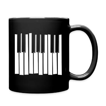 Motif de bandes de clavier piano - Mug uni - noir - Droite