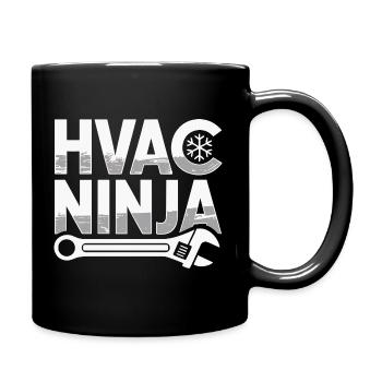 Funny HVAC Air Conditioning Repair HVAC Ninja Pros - Full Colour Mug - black - Right