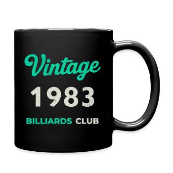 Vintage 1983 – Billiards Club Retro Geburtsjahr - Tasse einfarbig - Schwarz - Rechts