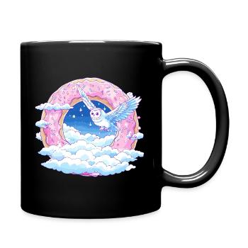 Donut Sky Owl Flight - Full Colour Mug - black - Right