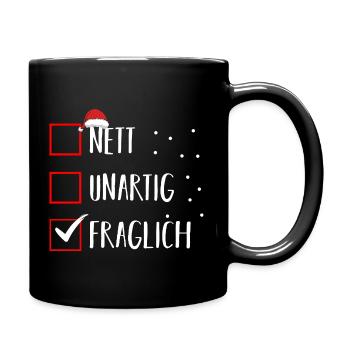 Weihnachtsmann Weihnachtszeit Unartig Weihnachts - Tasse einfarbig - Schwarz - Rechts