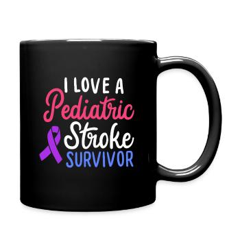 I Love a Pediatric Stroke Survivor Ribbon Art - Tasse einfarbig - Schwarz - Rechts