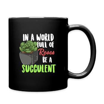 Funny Succulent Roses Gardening Plant Design - Full Colour Mug - black - Right