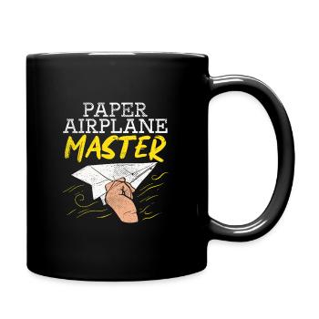 Funny Paper Airplane Master Graphic - Full Colour Mug - black - Right