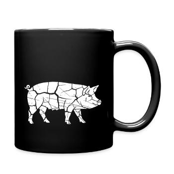 Schwein Mosaik Splitter Kunst Vektor - Tasse einfarbig - Schwarz - Rechts