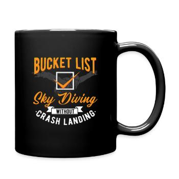 Skydiving Bucket List No Crash Landing Design - Full Colour Mug - black - Right