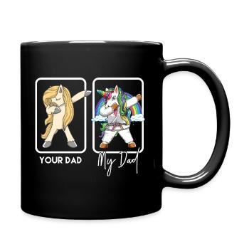 Lustiges Karate-Einhorn-Vater tupft Kampfsportgeschenk - Tasse einfarbig - Schwarz - Rechts
