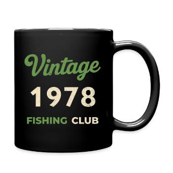 Vintage 1978 – Fishing Club Retro Geburtsjahr - Tasse einfarbig - Schwarz - Rechts