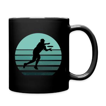 Ultimate Frisbee Reader, Retro Style - Full Colour Mug - black - Right