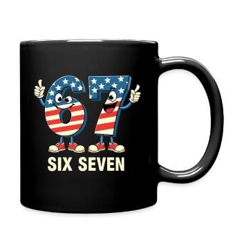US Flag 67 Memes Six Seven - Full Colour Mug - black - Right