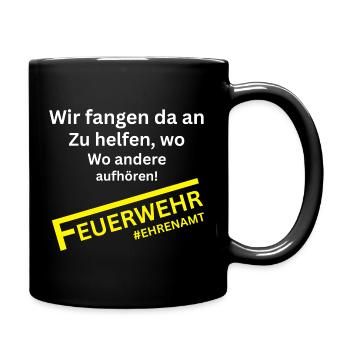 Wir fangen - Lustiges Design für Angler & Fischer - Tasse einfarbig - Schwarz - Rechts