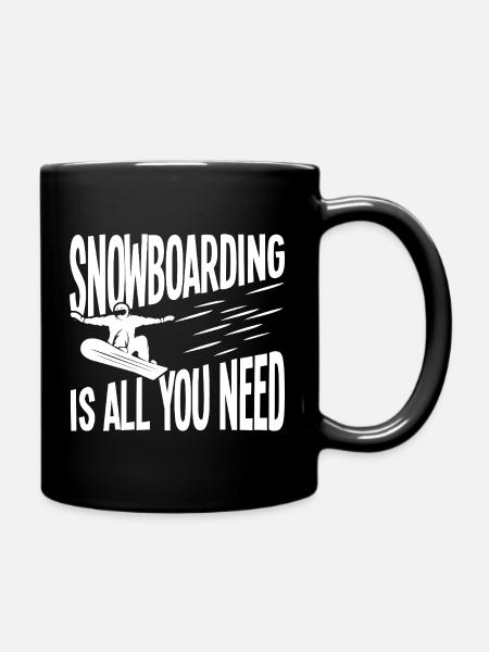 Snowboarding: Everything you need - Full Colour Mug - black