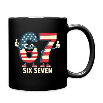 US Flag 67 Memes Six Seven - Full Colour Mug - black - Right