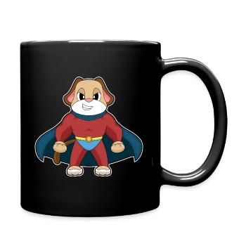 Dog Superhero Cloak - Full Colour Mug - black - Right