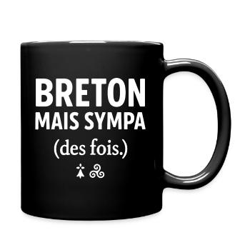 Brittany funny - Breton but nice sometimes - Full Colour Mug - black - Right