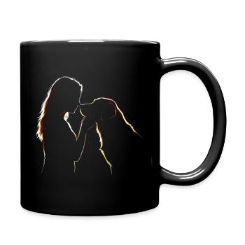 Dessin de traits de Dog Love - Mug uni - noir - Droite