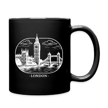London Stadtsilhouette - Tasse einfarbig - Schwarz - Rechts