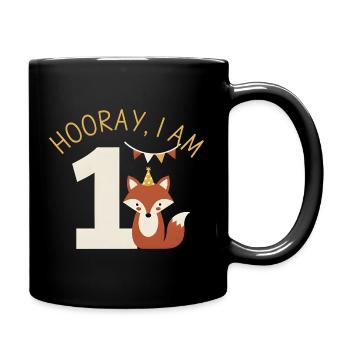 Hourra, j’ai 1 anniversaire de Sweet Fox - Mug uni - noir - Droite