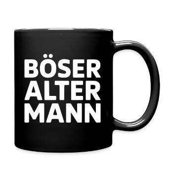 Böser Alter Mann TypoStack - Tasse einfarbig - Schwarz - Rechts