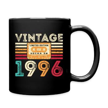 1996 Vintage Retro Geburtstagsgeschenk - Tasse einfarbig - Schwarz - Rechts