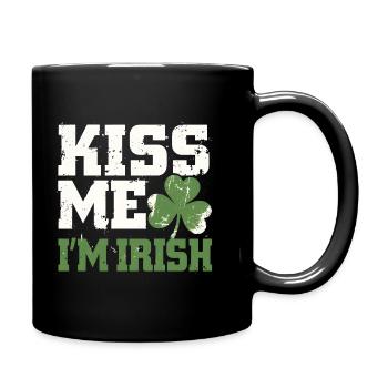 Embrasse-moi, je suis Irish Shamrock - Mug uni - noir - Droite