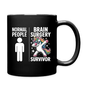 Unicorn Survivor Brain Surgery - Full Colour Mug - black - Right