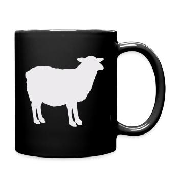 Schaf-Silhouette - Tasse einfarbig - Schwarz - Rechts